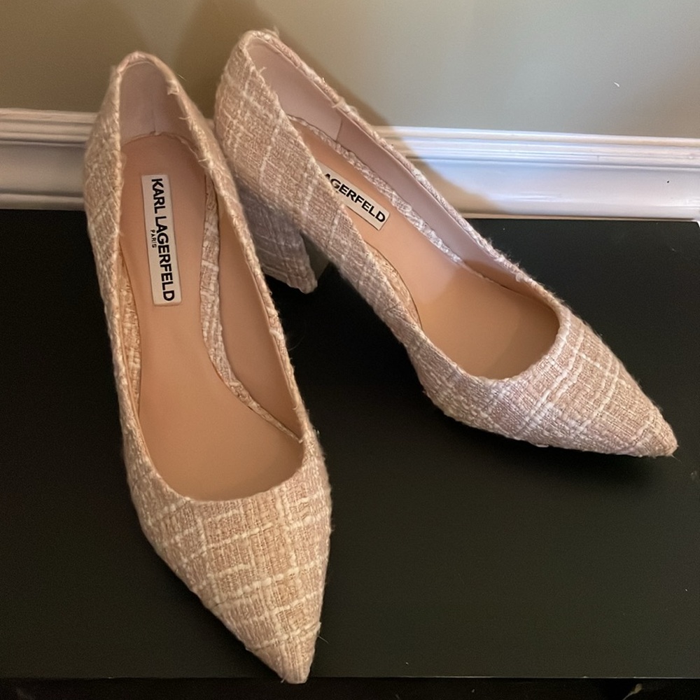 Karl Lagerfeld Addie tweed block heel EU 38.5 US8